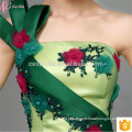 2017 New Design One Shoulder Green floral prom maxi vestido de casamento casado longo